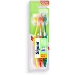 Lot de 3 brosses &agrave; dents Signal m&eacute;dium orange/jaune/vert