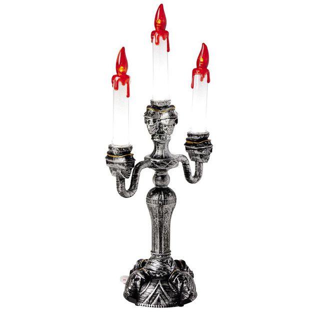 Chandelier Halloween lumineux 3 t&ecirc;tes LED L40cm