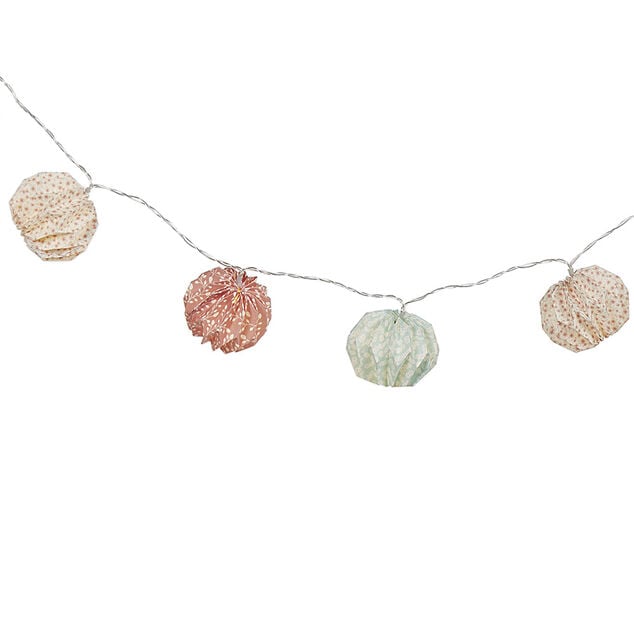 Guirlande origami rose bleu blanc