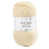 Fil &agrave; tricoter acrylique 50g beige