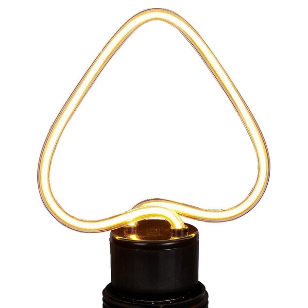 Ampoule LED E27 n&eacute;on forme coeur jaune