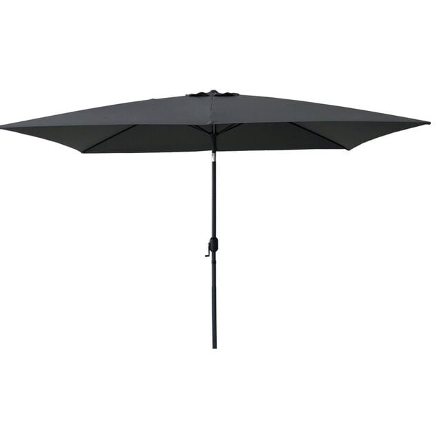 Parasol centr&eacute; rectangle TIAGO gris