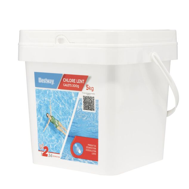 Chlore lent piscine 5kg galet 200gr