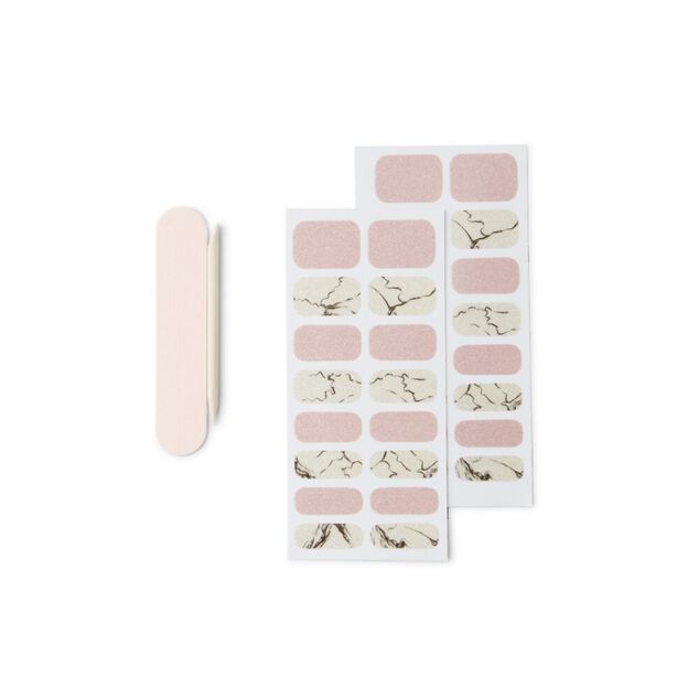 Lot de 24 autocollants vernis &agrave; ongles imprim&eacute;s 6 coloris