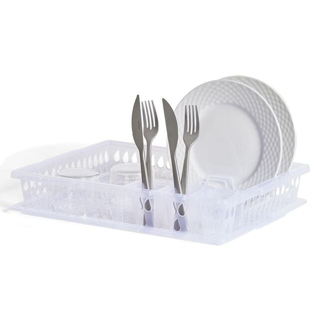 &Eacute;gouttoir &agrave; vaisselle en plastique transparent
