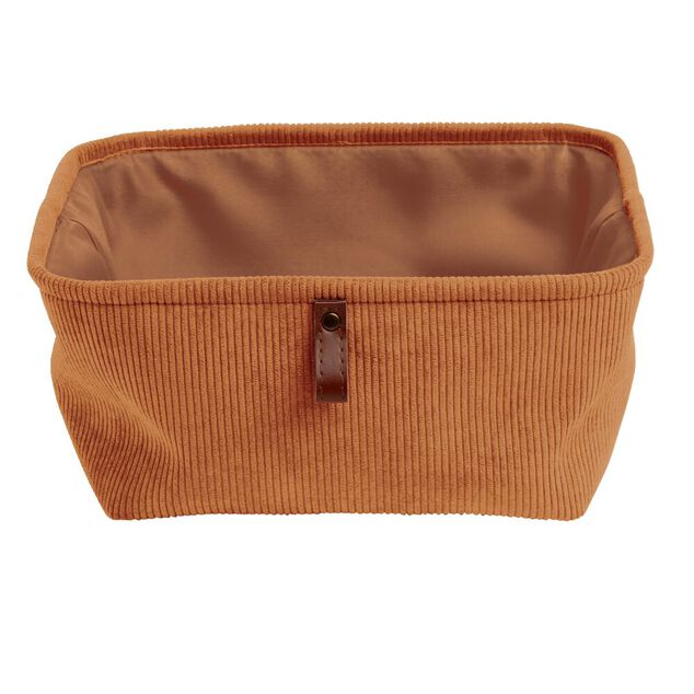 Pani&egrave;re de rangement velours Marron - 31x31xH15 cm