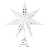 Cimier tête de sapin Noël étoile 3D blanche H22cm