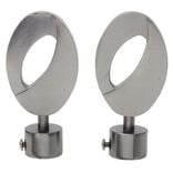 Embout tringle à rideau Ø20mm ovale ajouré aluminium poudre canon x2