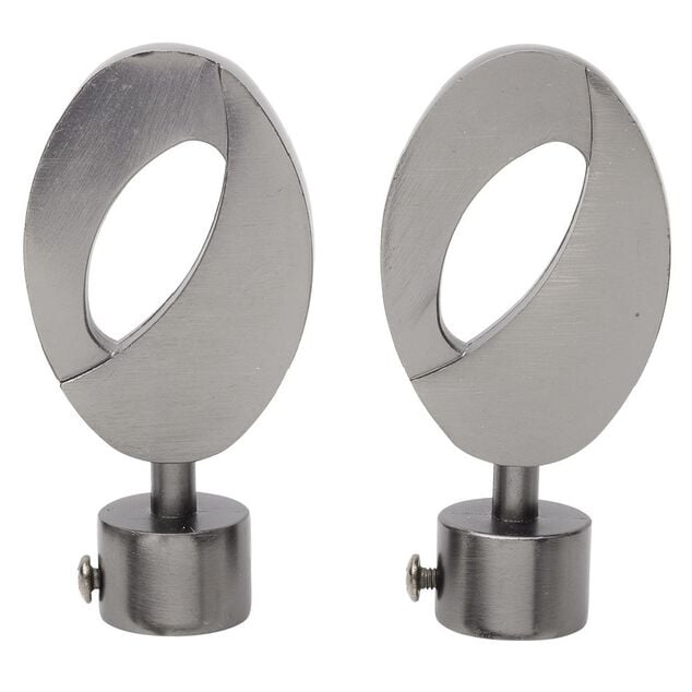 Embout tringle &agrave; rideau &Oslash;20mm ovale ajour&eacute; aluminium poudre canon x2