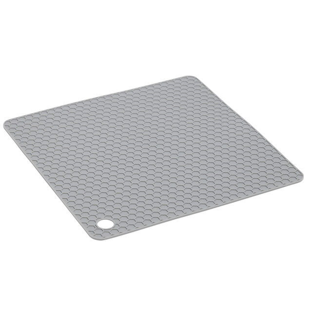 Dessous de plat carr&eacute; en silicone 18x18cm - 2 coloris
