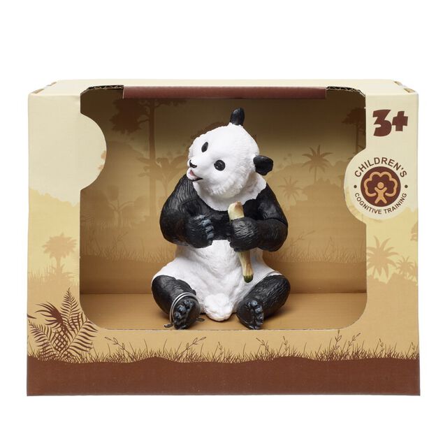 Figurine panda plastique noir et blanc 4,5x5xH8cm