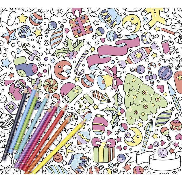 Nappe Noël à colorier 128x240cm