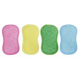 Éponge microfibre multicolore x4 9x16cm