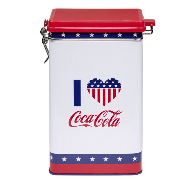 Boîte alimentaire Coca Cola rectangulaire en métal 15x8,6xH21cm