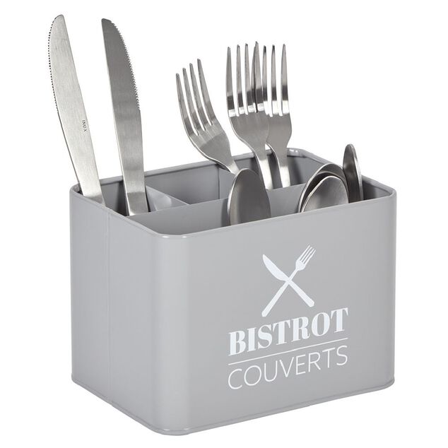 Range couvert BISTROT en m&eacute;tal gris