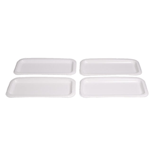 Plat &agrave; cake x4 en carton blanc 15,5x34cm