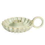 Bougeoir céramique 14,8x11xH5,2cm - 2 modèles vert ou violet