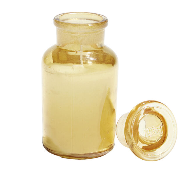 Bougie forme vase verre coloré Ø5,5xH11,5cm