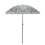 Parasol rond centr&eacute; inclinable Sun motif feuillage vert UPF30+ &Oslash;160xH195cm