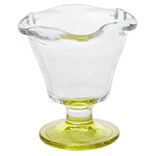 Coupelle &agrave; glace en verre avec pied color&eacute; &Oslash;10,6xH11,7cm