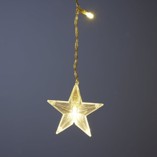 Guirlande de No&euml;l lumineuse bordure de toit 90LED pluie d'&eacute;toiles L5m