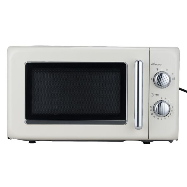 Micro-ondes r&eacute;tro vintage 20L 6 niveaux de puissance 1200W