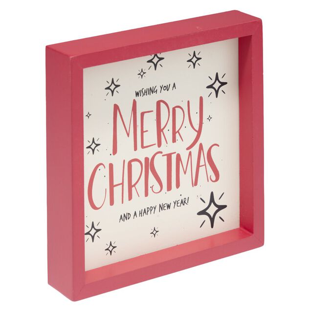 Cadre &agrave; poser imprim&eacute; No&euml;l 15x15cm (3 mod&egrave;les)