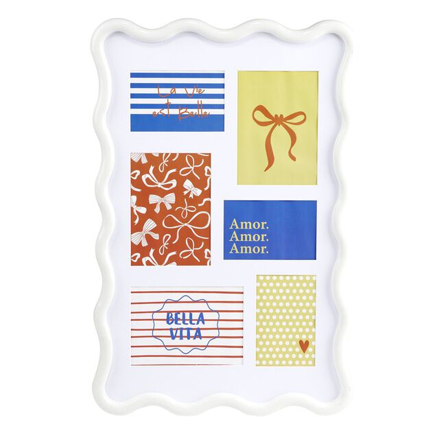 P&ecirc;le-m&ecirc;le bord vague 6 vues plastique 40x60cm (2 mod&egrave;les blanc ou vert)
