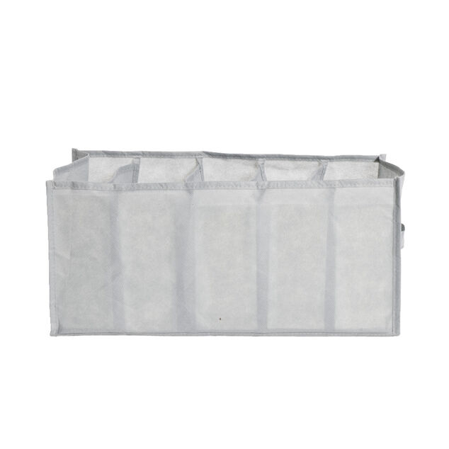 Pani&egrave;re de rangement dressing 5 compartiments gris 44x25xH20cm