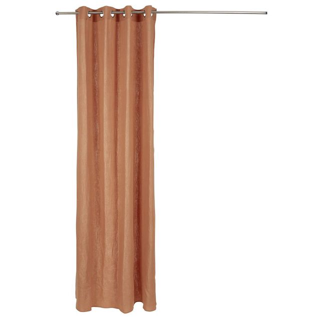 Rideau &agrave; oeillets gaze de coton terracotta uni 135xL240cm