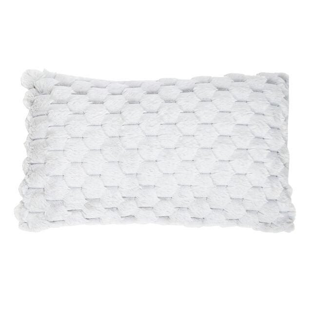 Housse de coussin effet fourrure lapin 30x50cm (3 mod&egrave;les)