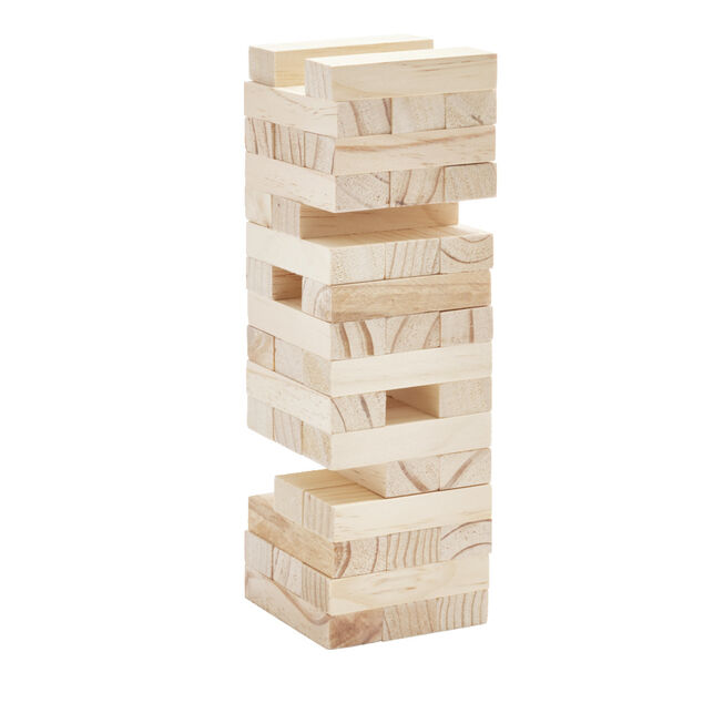 Bloc de construction tour en bois 7,5x7,5xH24cm (48 pièces)