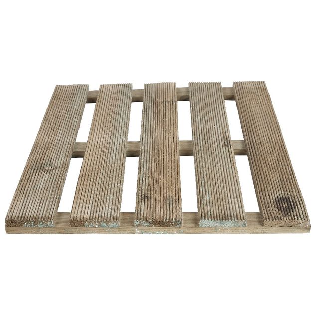 Dalle carr&eacute;e en bois naturel et vert