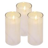 Bougie à LED doré Ø7,5xH10cm x3