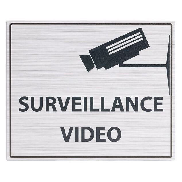 Plaque signal&eacute;tique "Surveillance vid&eacute;o" - 24x20 cm