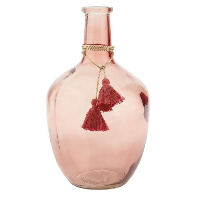 Vase Dame jeanne verre teint&eacute; H.30,5 cm