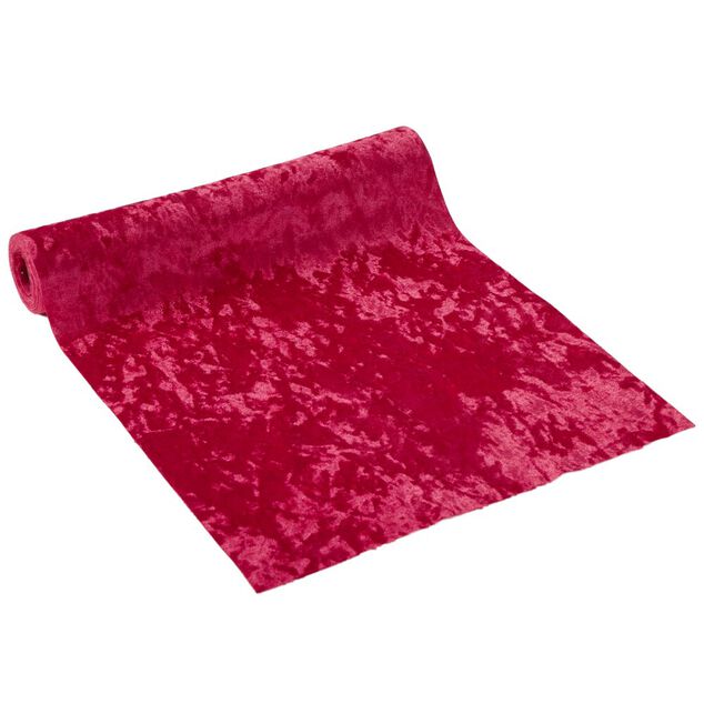 Chemin de table imitation velours L300X28 cm rouge | GIFI