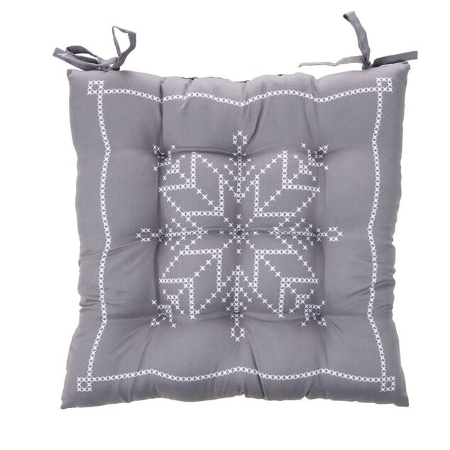 Galette de chaise carr&eacute; tissu motif No&euml;l 40x40cm (4 mod&egrave;les)