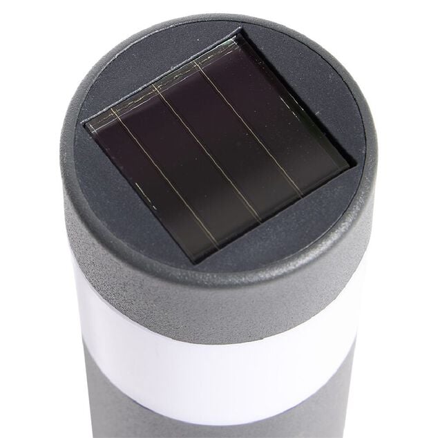 Borne solaire en m&eacute;tal LED blanc froid H30cm