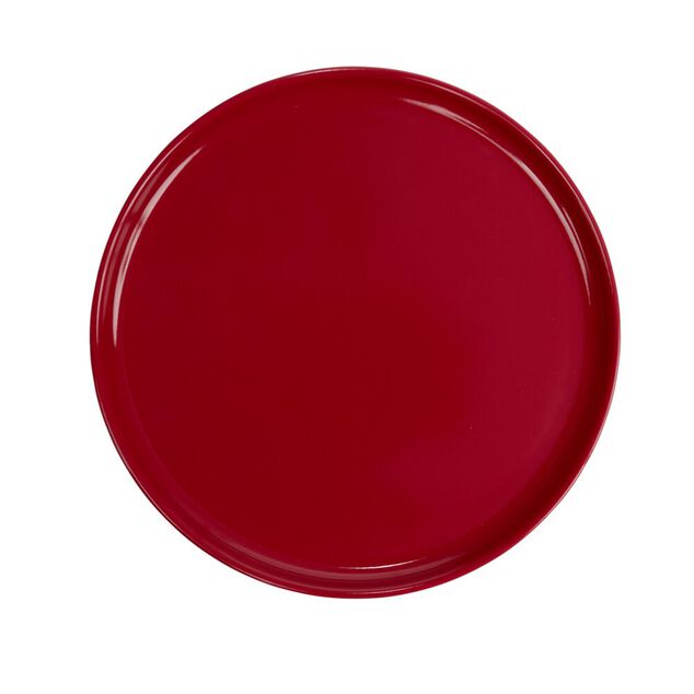 Assiette &agrave; dessert ronde Nordic porcelaine rouge &Oslash;22cm