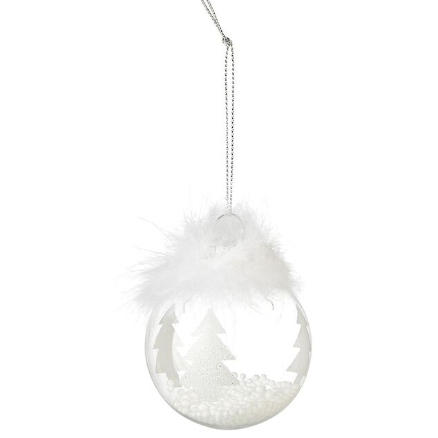 Boule de No&euml;l motif tradition brillant