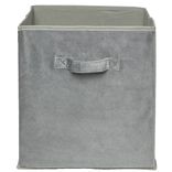 Pani&egrave;re Box Cube effet velours 31x29x31cm gris