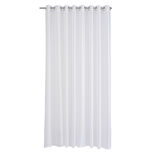 Voilage &agrave; oeillets baie vitr&eacute;e blanc effet brillant