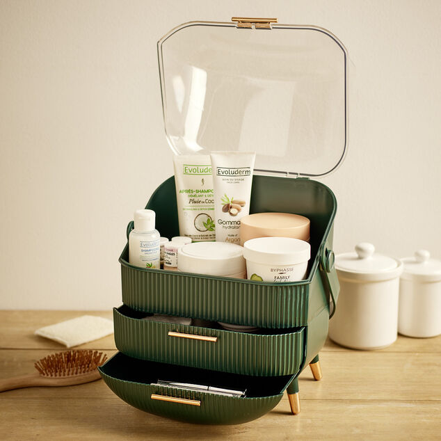 Organisateur cosm&eacute;tiques 1 compartiments et 2 tiroirs 28,6x18,5xH37cm (2 mod&egrave;les)