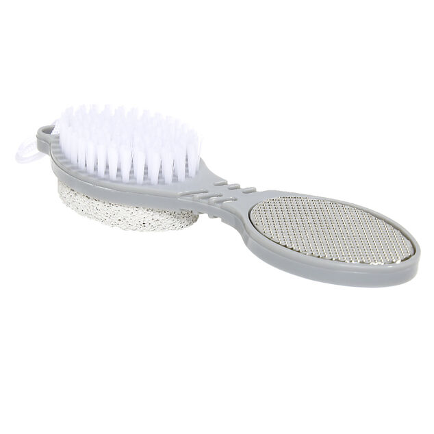 Brosse pédicure 4en1 brosse/pierre ponce/lime douche/lime métallique