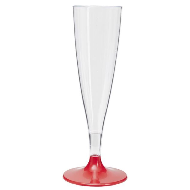 Fl&ucirc;te en plastique rouge r&eacute;utilisable x6