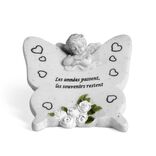 D&eacute;coration fun&eacute;raire ange sur papillon "Les ann&eacute;es passent, les souvenirs restent"