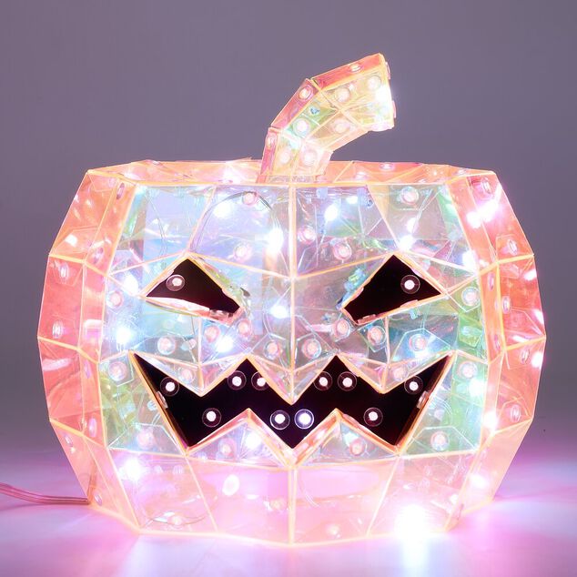 D&eacute;coration lumineuse Halloween LED USB t&ecirc;te de citrouille &Oslash;20xH17cm