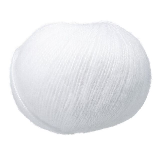 Pelote fil à tricoter acrylique et laine Cantate 50g blanc
