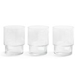 Lot de 3 gobelets en verre empilables 32,5cl